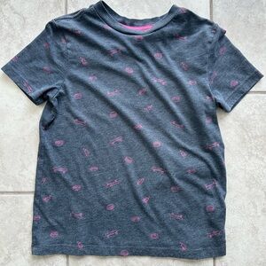 Old Navy Navy Blue Kids Shirt with Pink Accent Graphics - Size M (8)